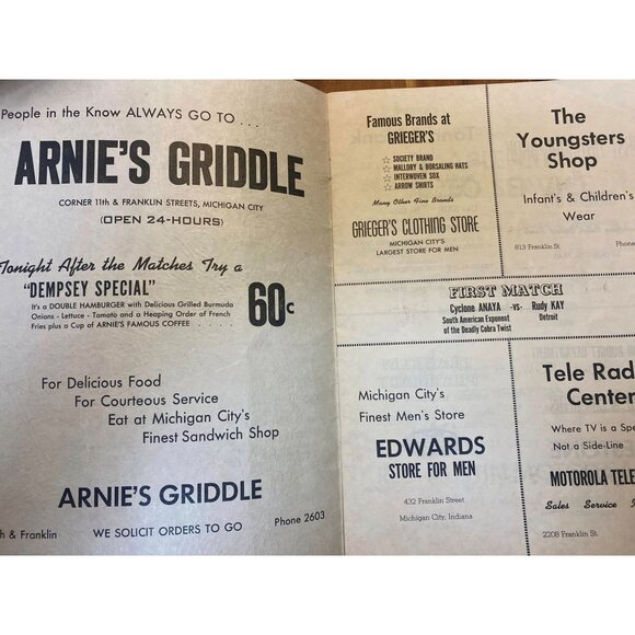 Vintage 1950s Michigan City IN Advertising Brochure - Local Businesses & Events - Picture 2 of 7